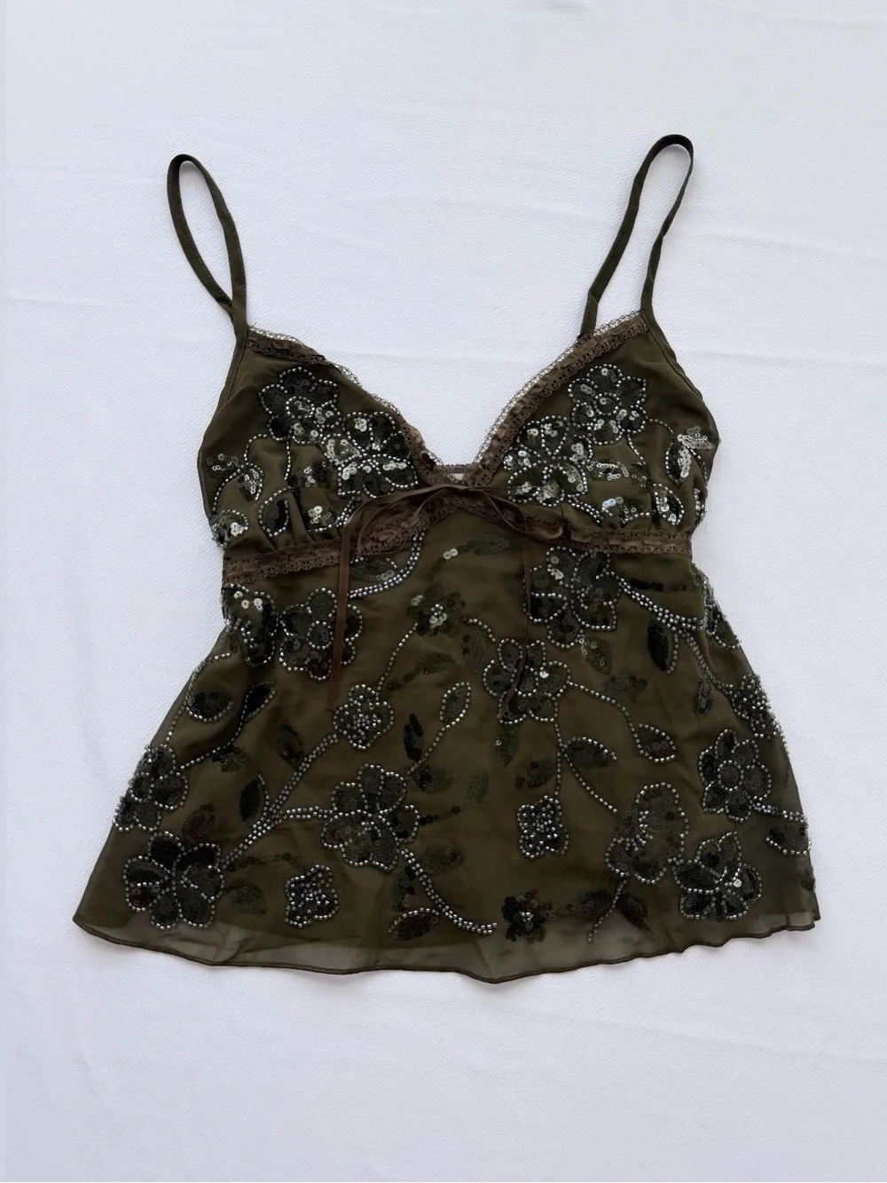 Madden Girl Olive Beaded Sequin Babydoll Cami - Picture 5 of 5